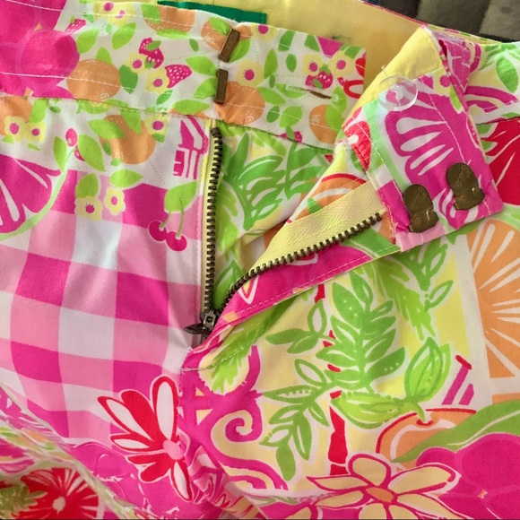 LILLY PULITZER “Juice Stand” Cotton Palm Beach Fit Cuffed Bermuda Shorts Size 8 - Picture 9 of 11